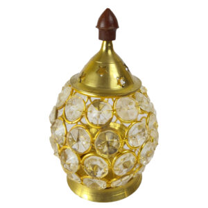 Brass Round Crystal Decorative Diya
